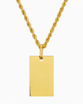 Plaques gravées Collier Pendentif Rectangle