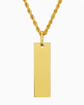 Plaques gravées Collier Pendentif Rectangle
