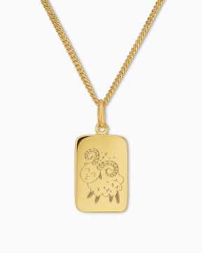 Signe du zodiaque Plaques gravées Collier Pendentif Angulaire