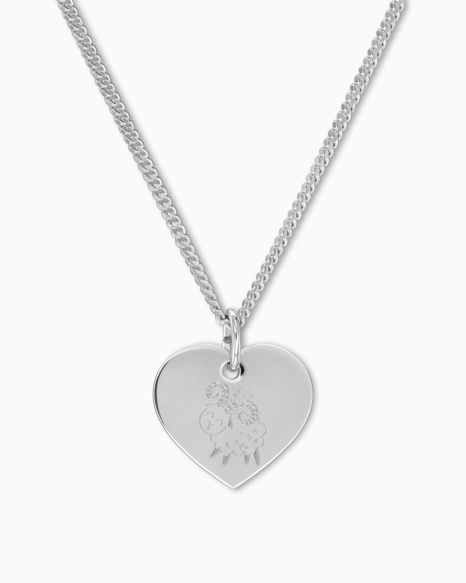 Signe du zodiaque cœur collier plaque gravure pendentif 13mm