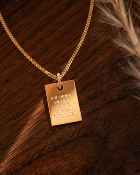 Plaques gravées Collier Pendentif Zirconium Angulaire