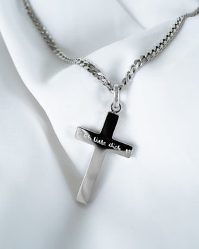 Collier Croix Plaque de gravure Pendentif Poli
