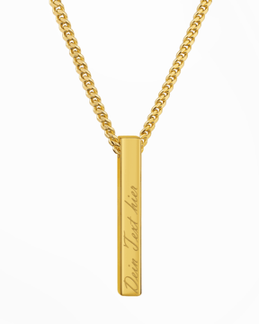 Collier Bar Pendentif plaque à graver
