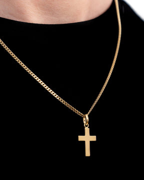 Kruis ketting graveerplaat hanger gepolijst