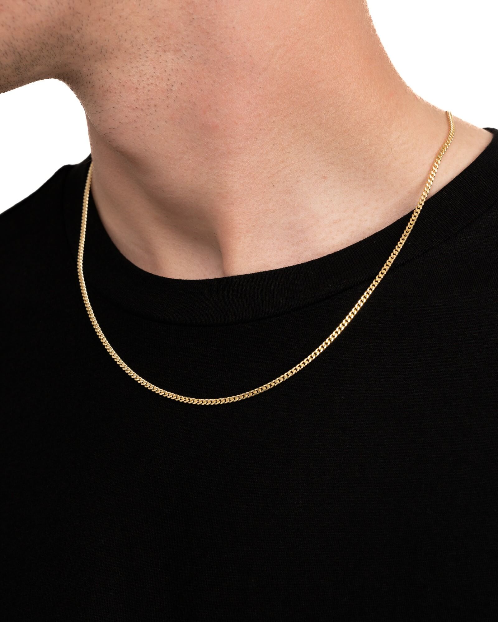 Gepantserde ketting 925 zilver 18 karaat verguld 2,40 mm