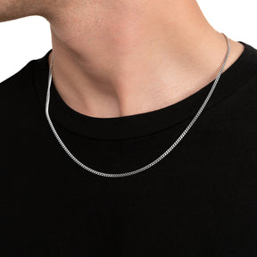 Gepantserde ketting 925 zilver gerhodineerd 2.40mm