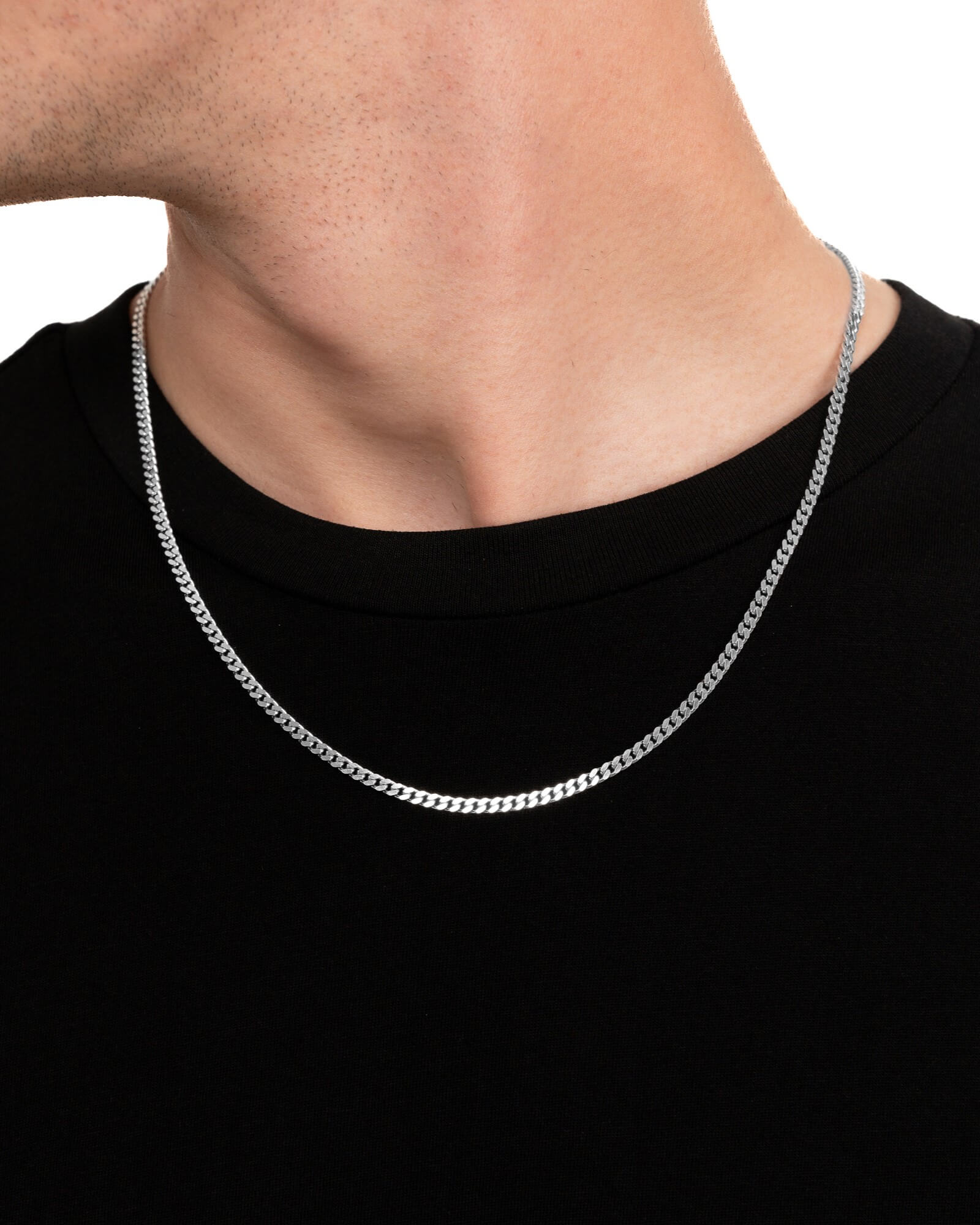 Gepantserde ketting 925 zilver gerhodineerd 3.30mm