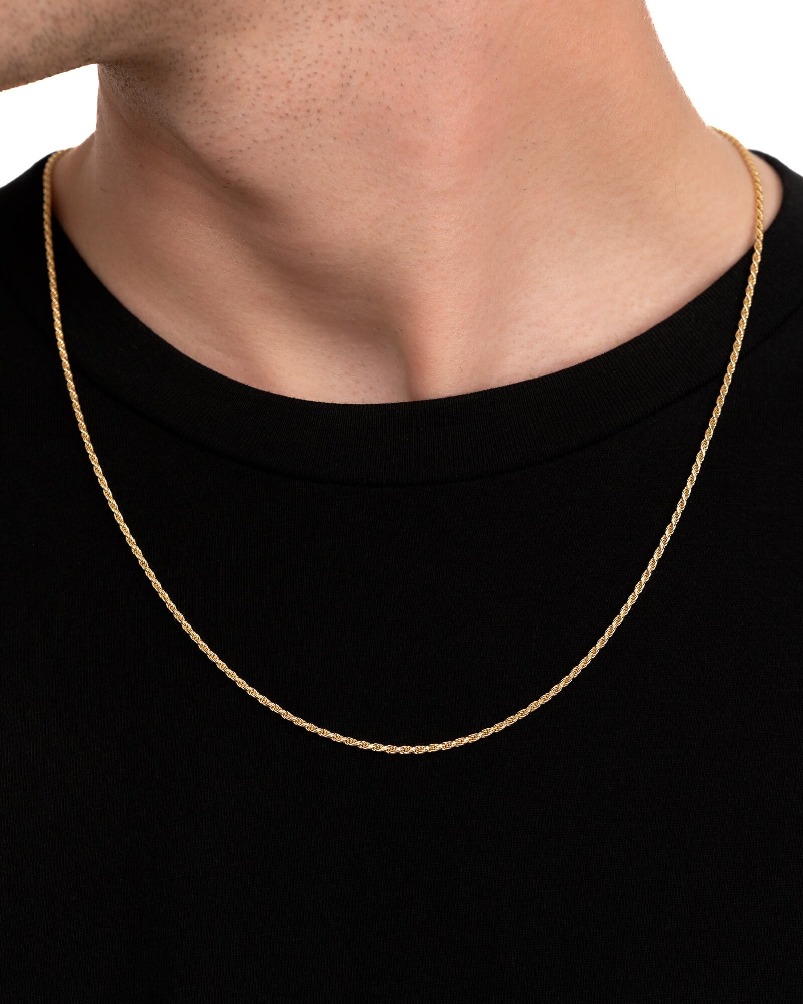 Koord collier 925 zilver 18 karaat verguld 2.00mm