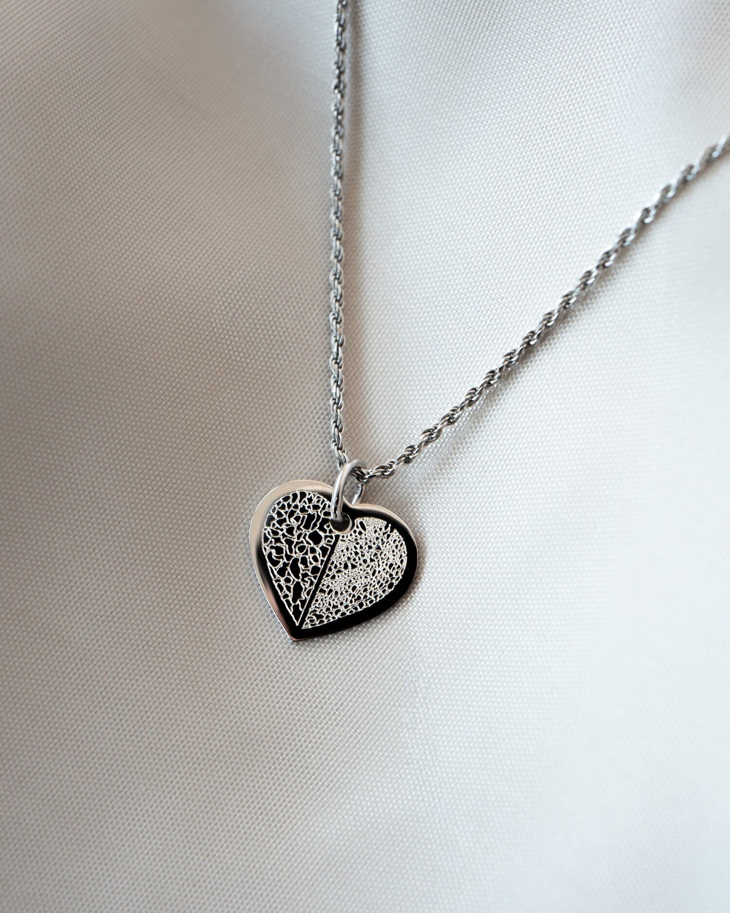 Vingerafdruk hart ketting graveren plaat hanger 13mm