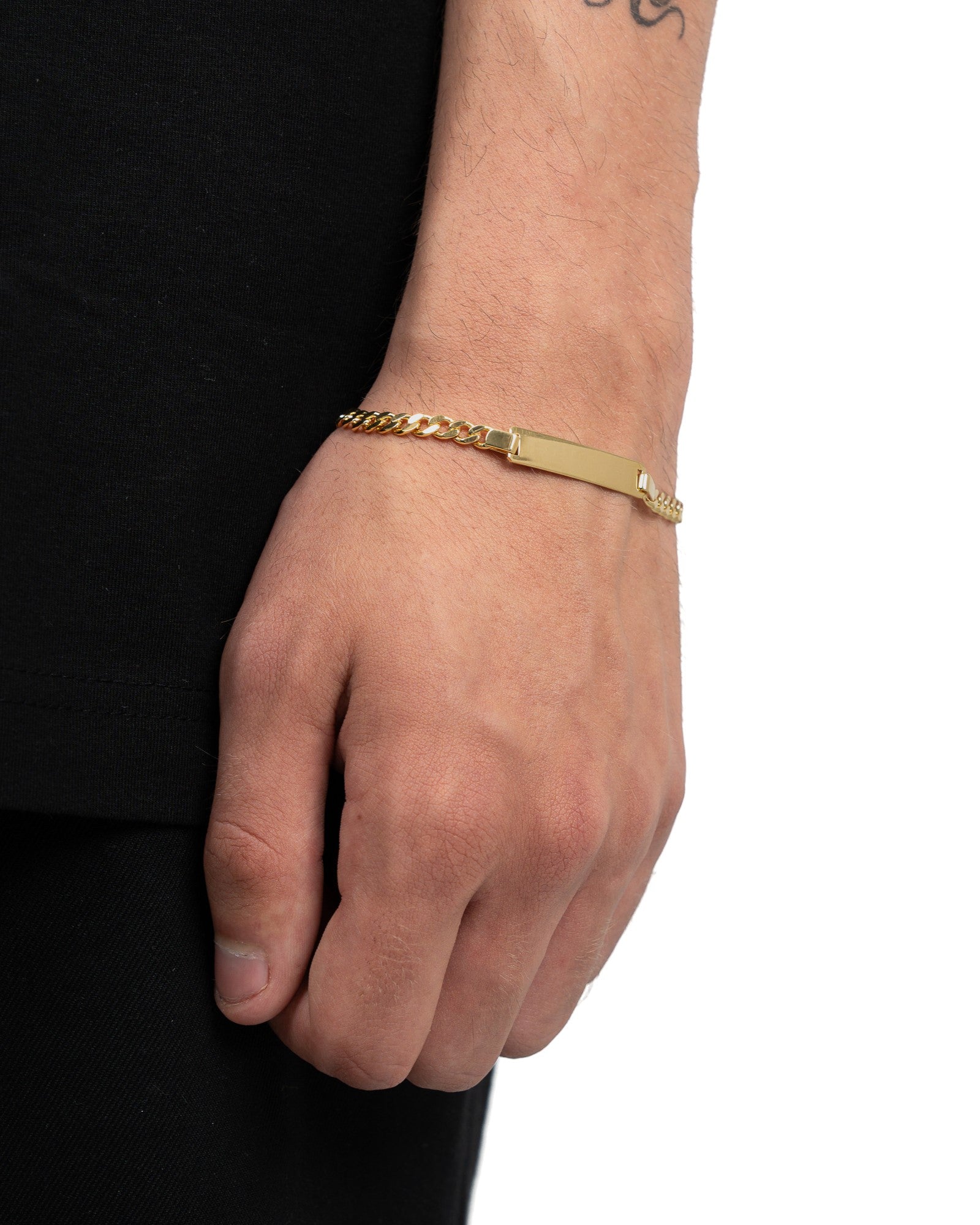 Graveerarmband Graveerplaatje Armor ID armband Frosted