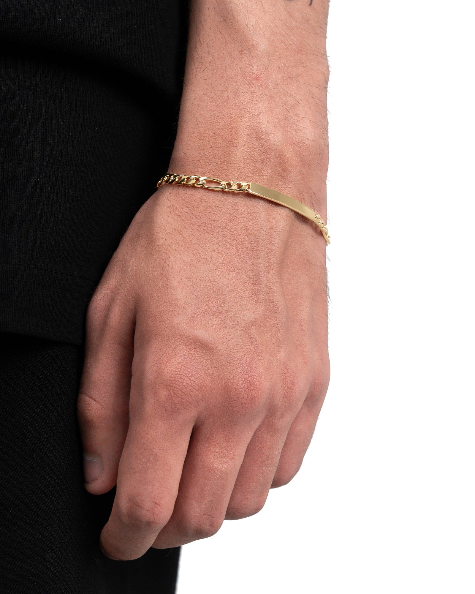 Graveerarmband Graveerplaatje Figaro ID armband