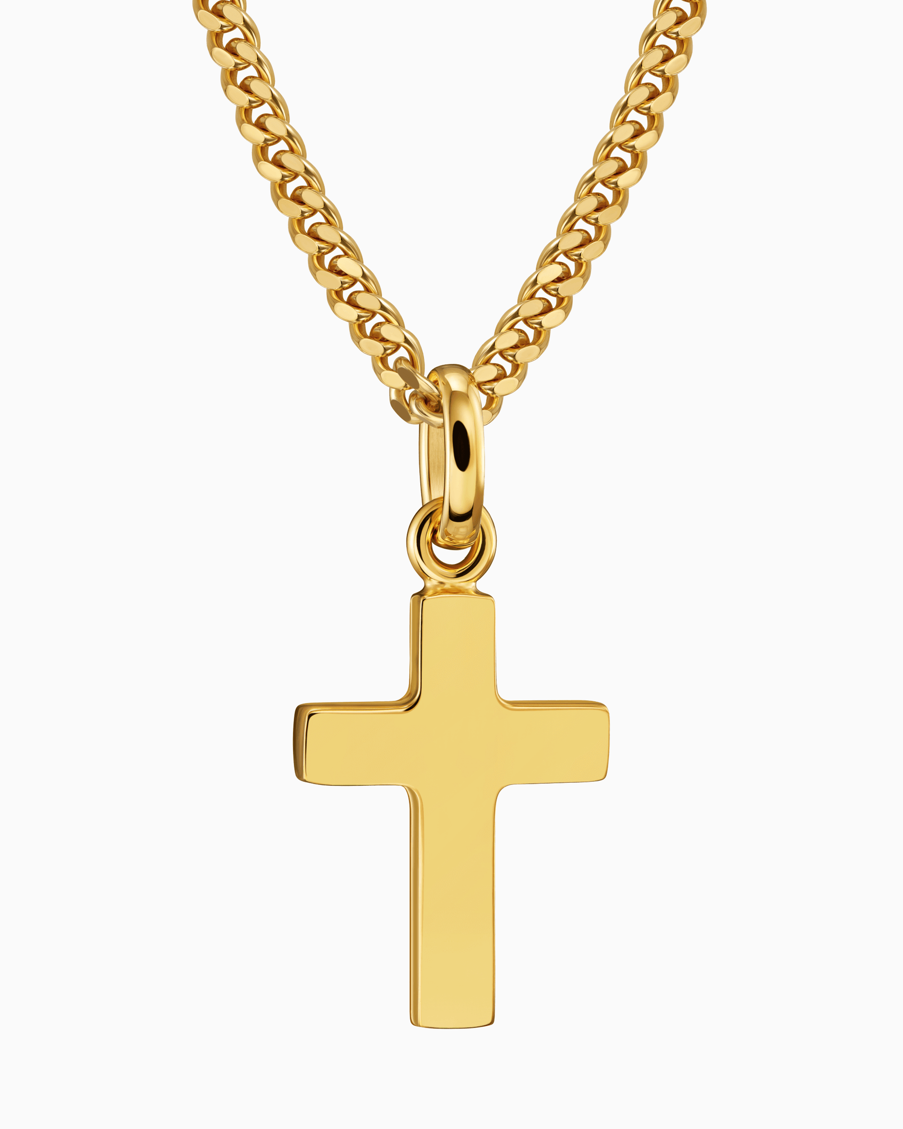 Kruis ketting graveerplaat hanger gepolijst