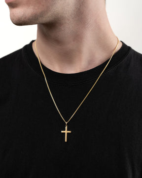 Kruis ketting graveerplaat hanger gepolijst