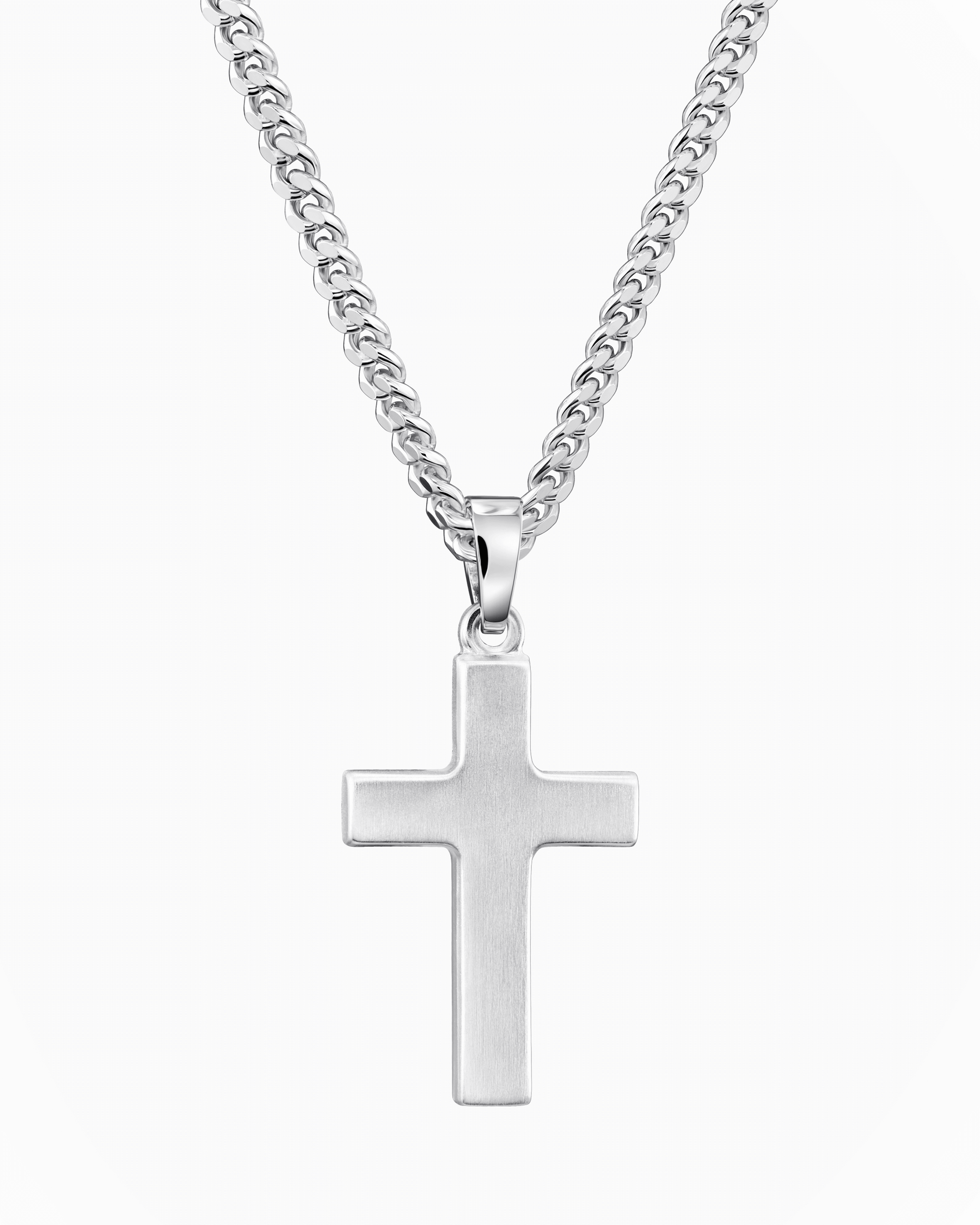 Kruis ketting graveerplaatje hanger mat