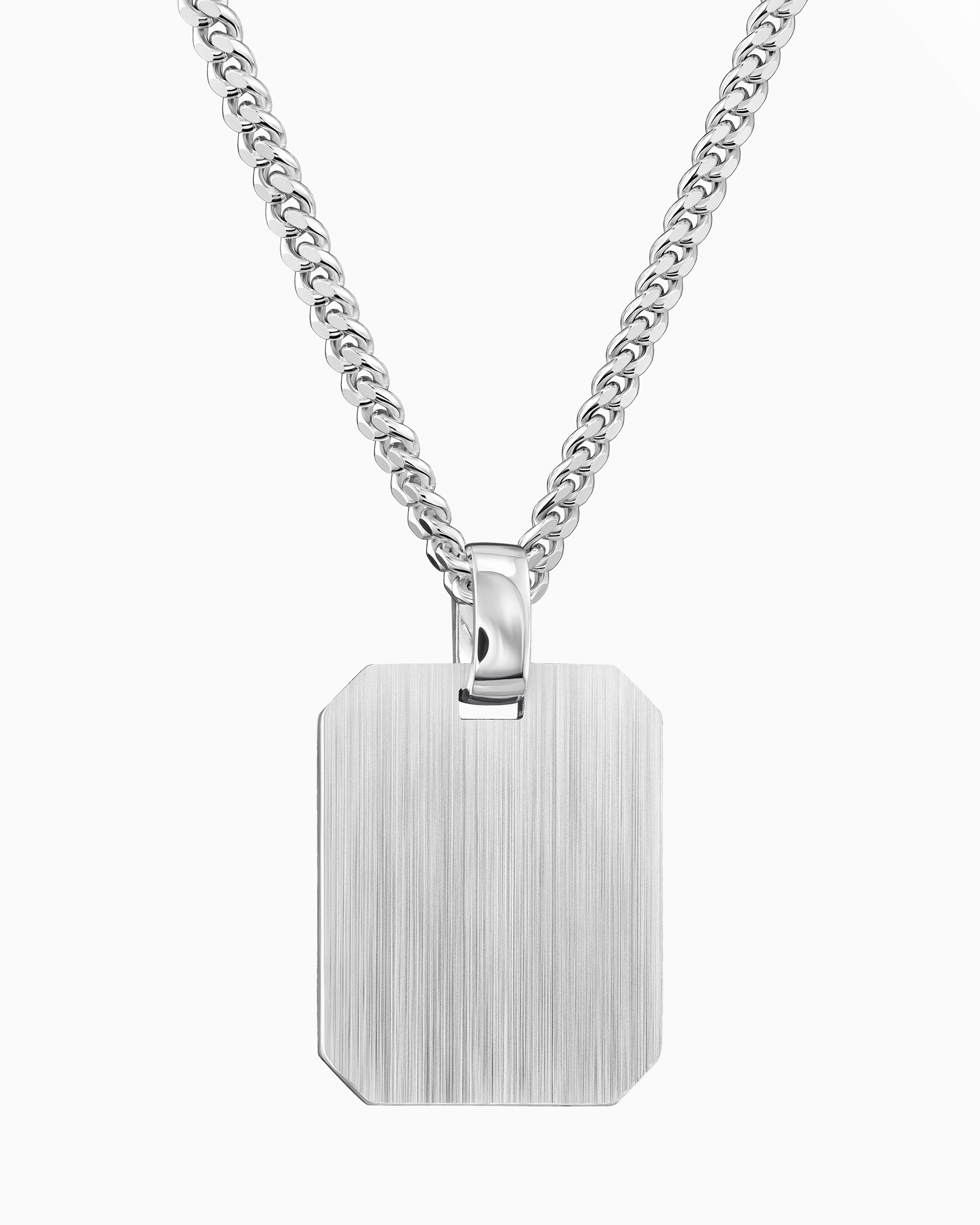 Graveerplaatjes halsketting hanger achthoek