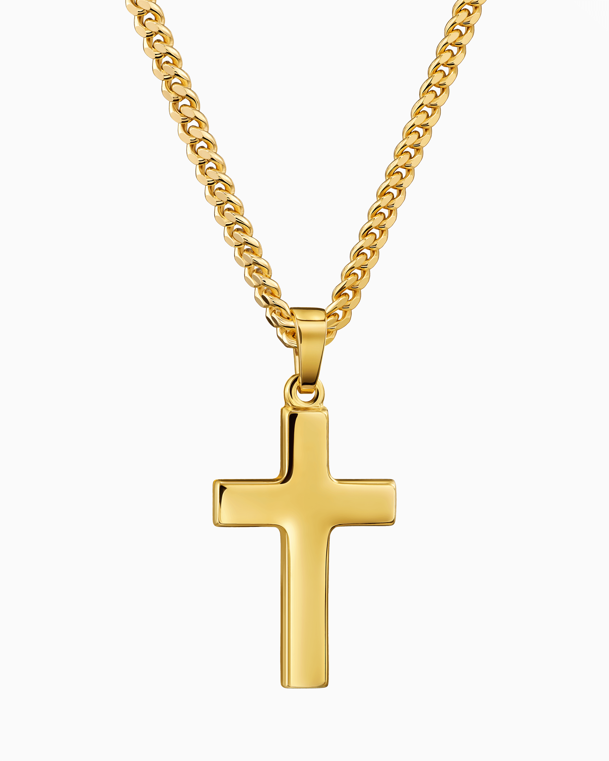 Kruis ketting graveerplaat hanger gepolijst