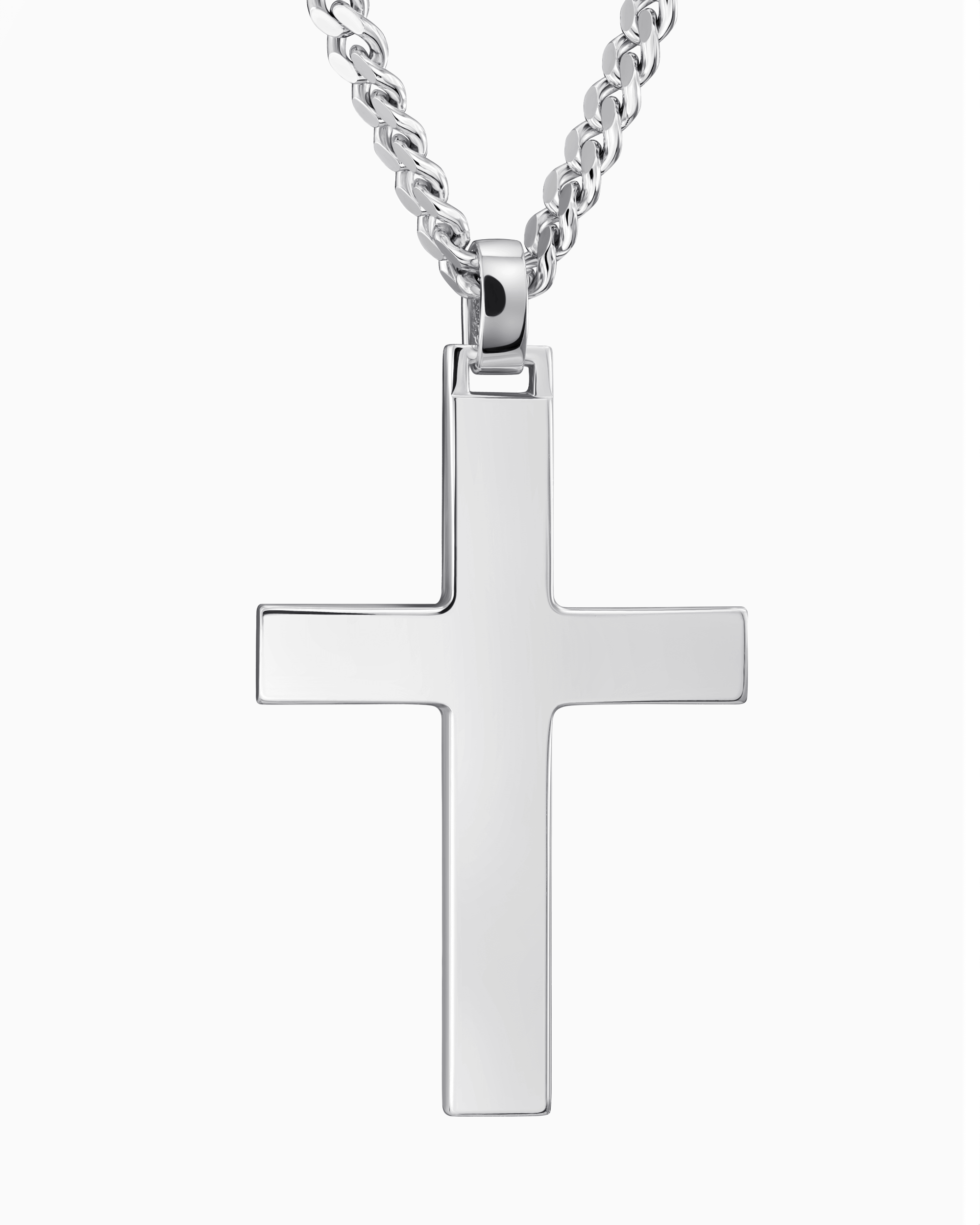 Kruis ketting graveerplaat hanger gepolijst