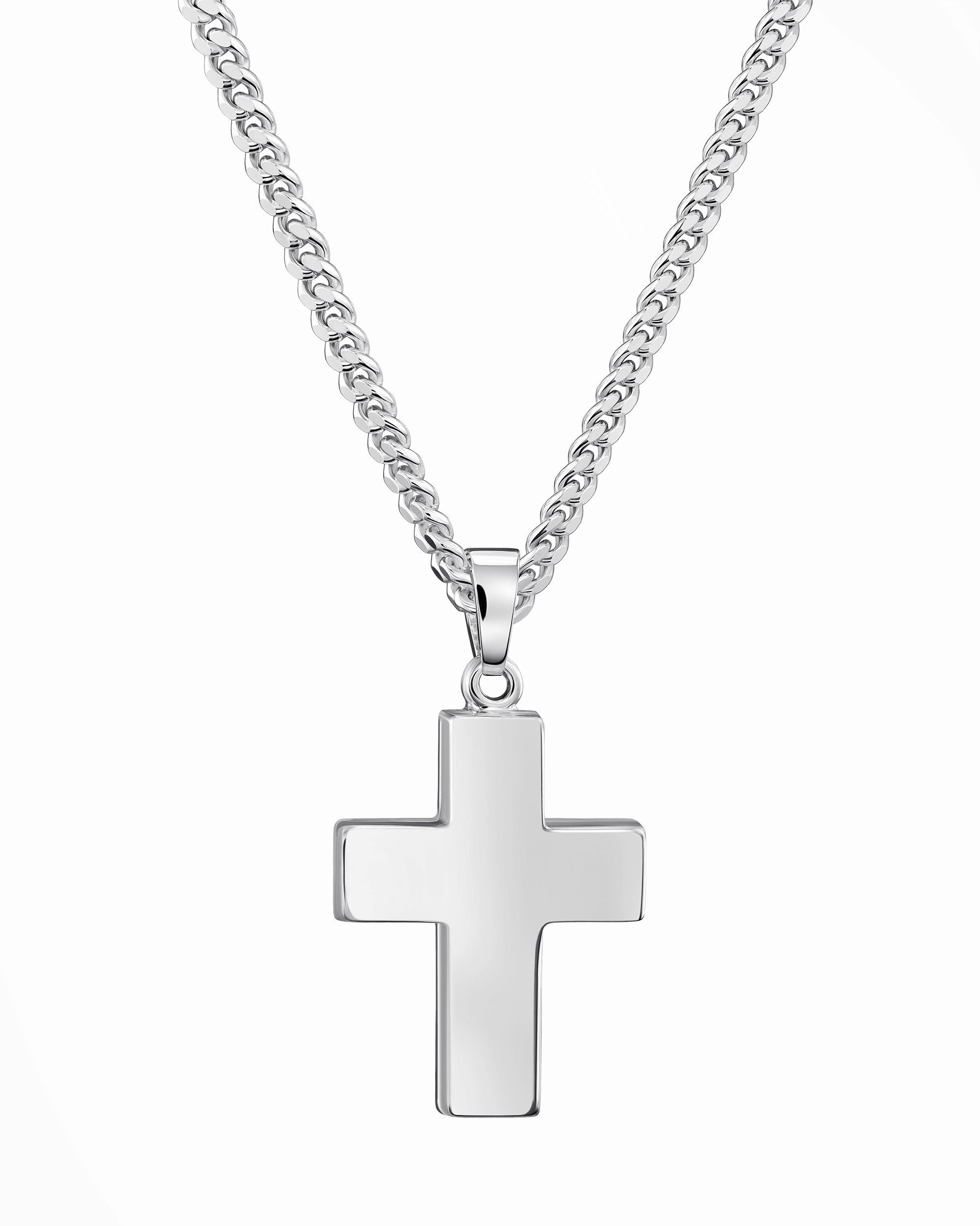 Kruis ketting graveerplaat hanger gepolijst