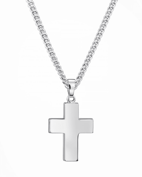 Kruis ketting graveerplaat hanger gepolijst