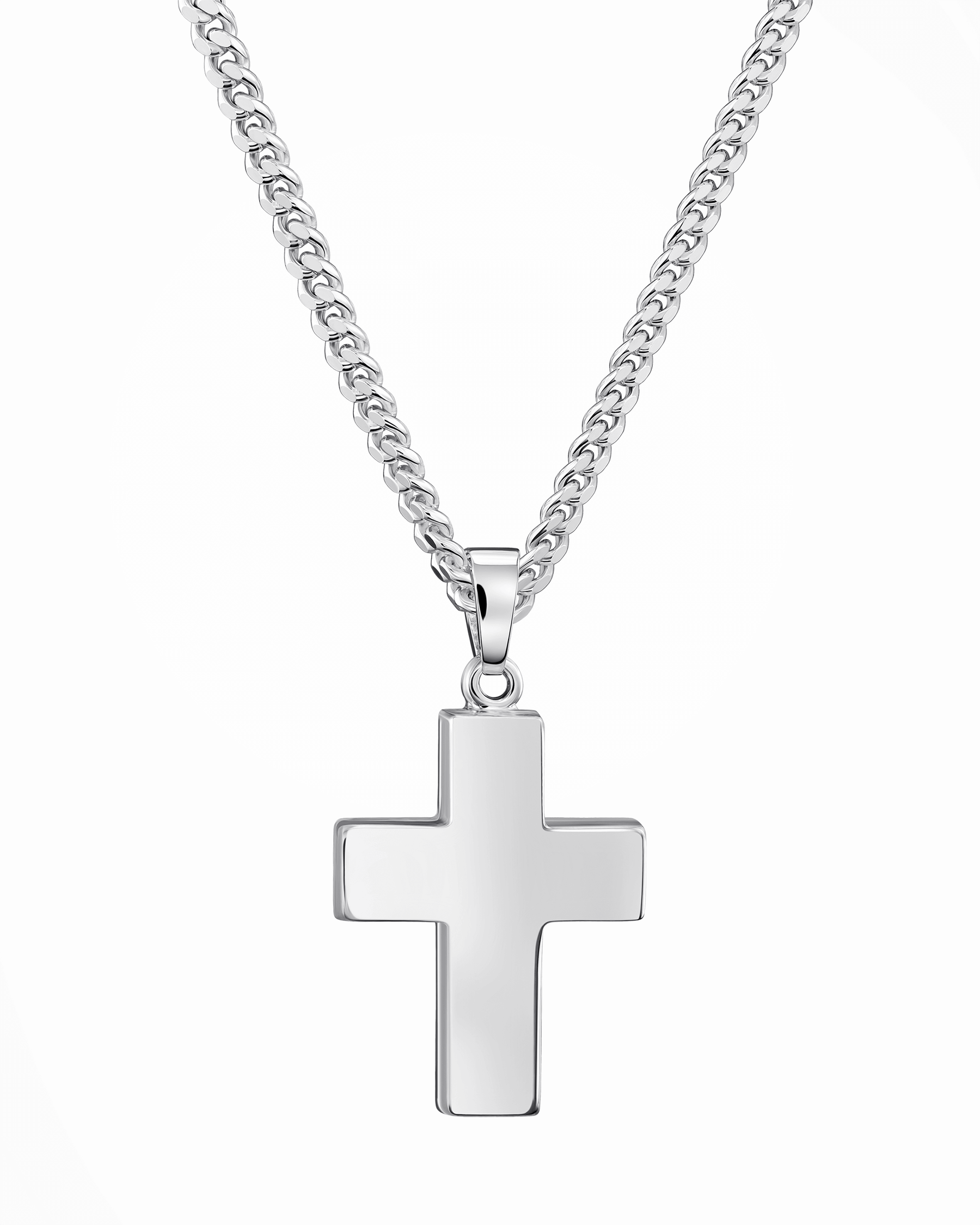 Kruis ketting graveerplaat hanger gepolijst