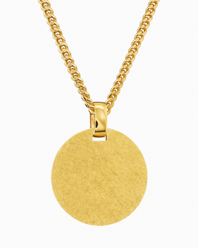 Graveerplaatjes halsketting hanger rond ijs mat