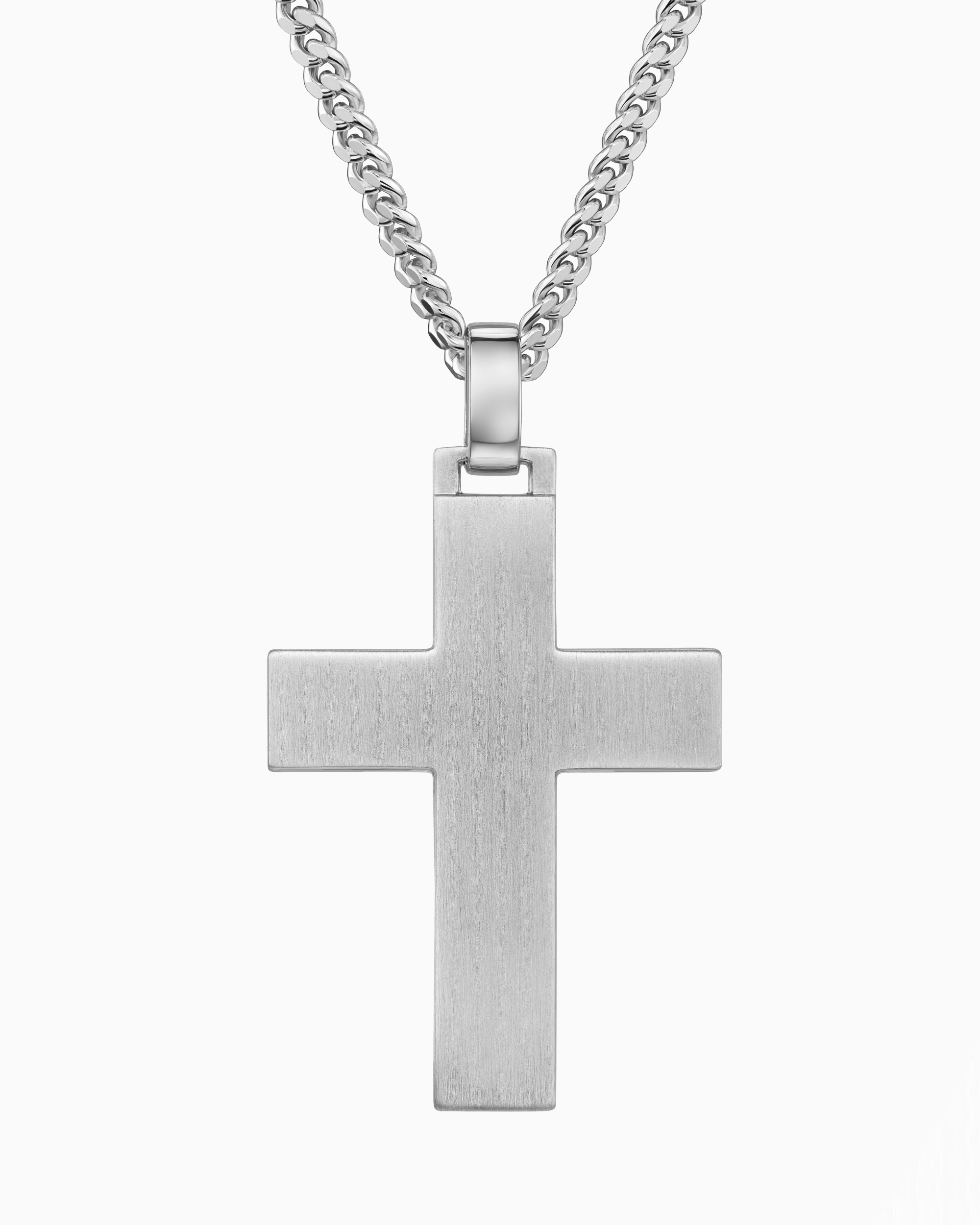 Kruis ketting graveerplaatje hanger mat