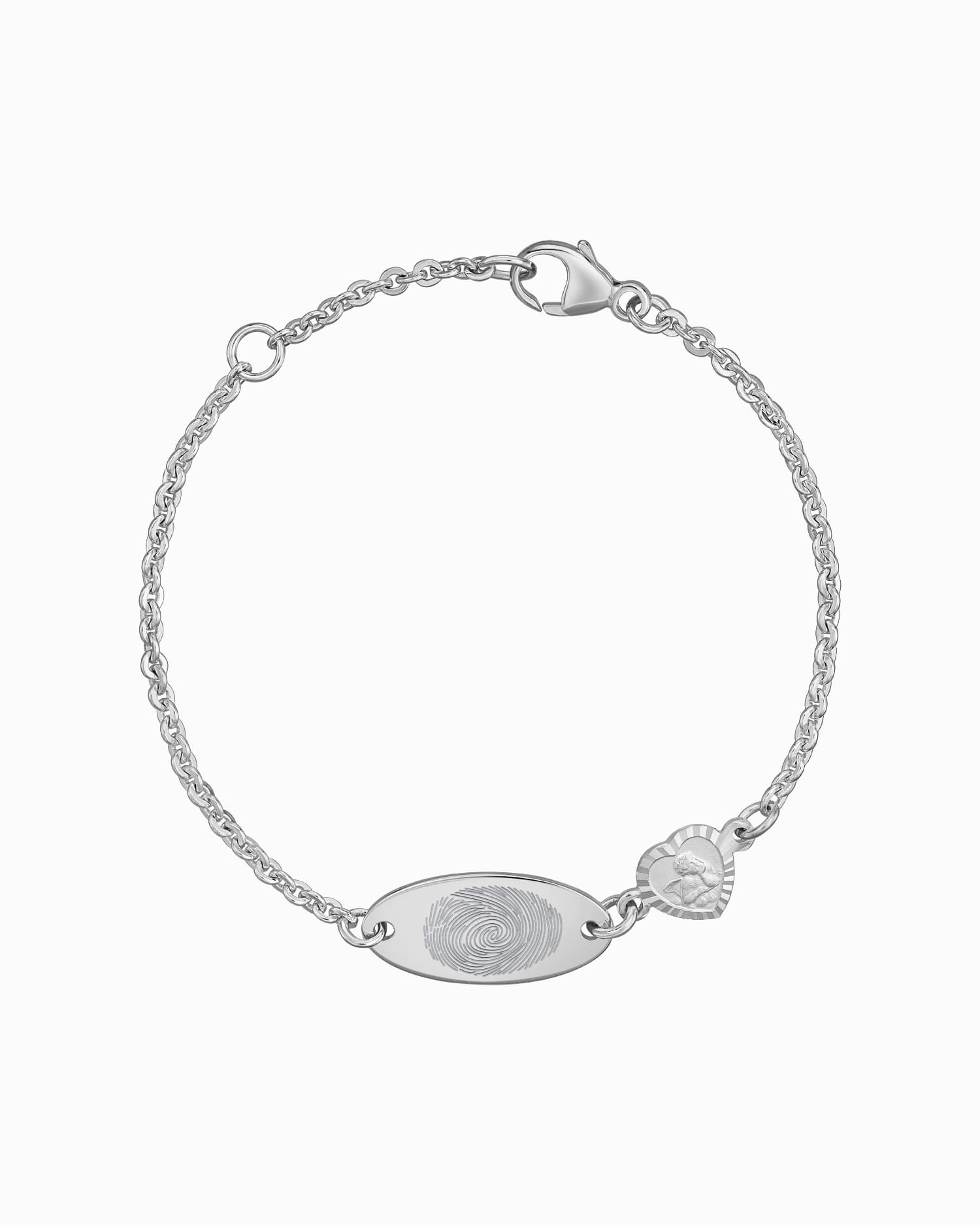 Vingerafdruk graveerarmband Graveerplaatje beschermengel