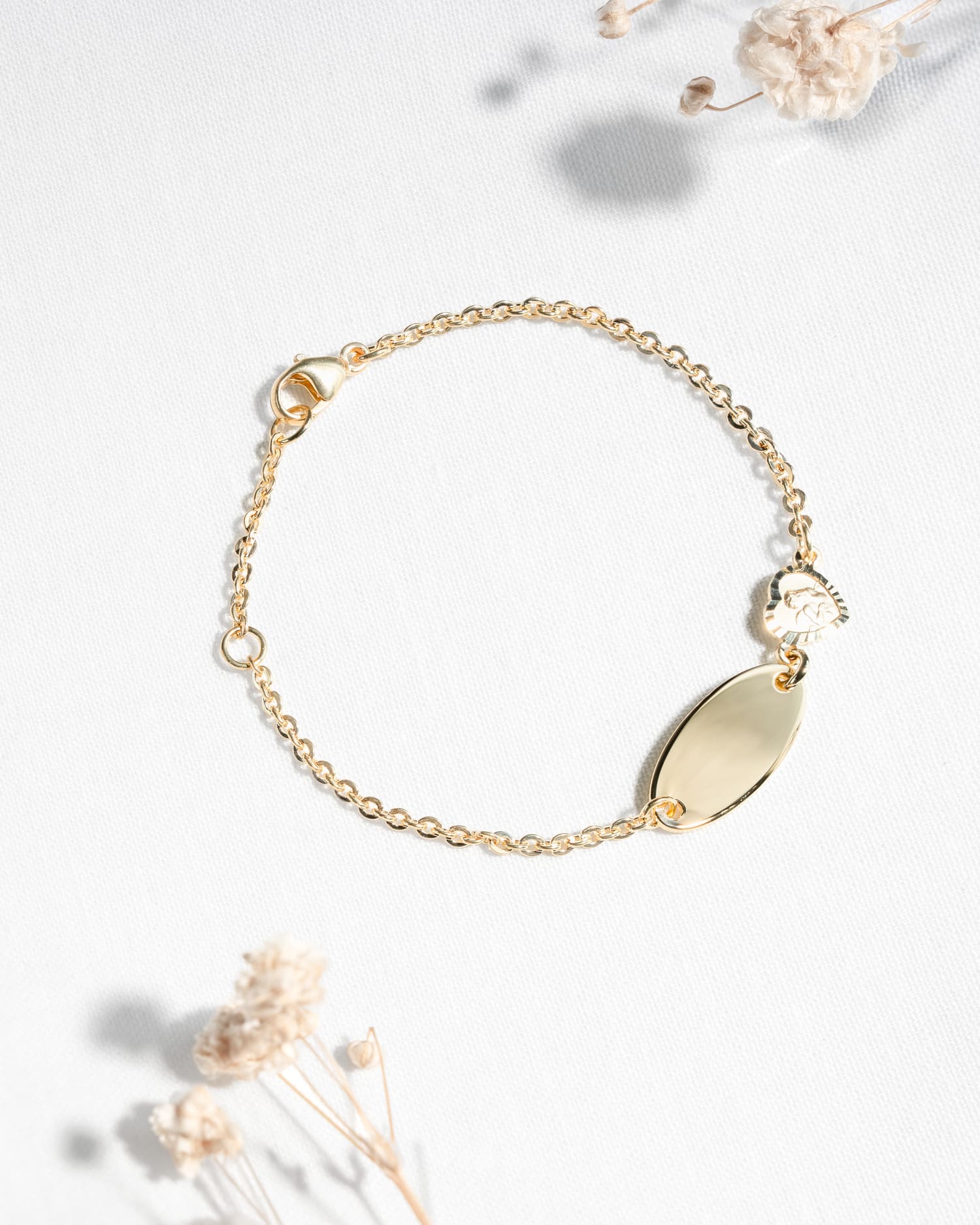 Geboorte bloem graveren armband graveerplaat beschermengel