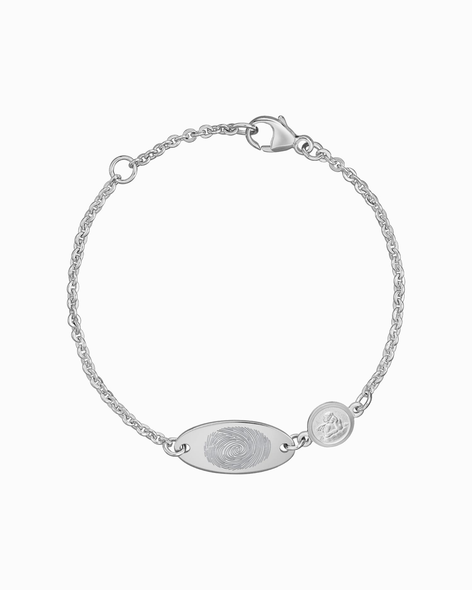 Vingerafdruk graveerarmband Graveerplaatje beschermengel