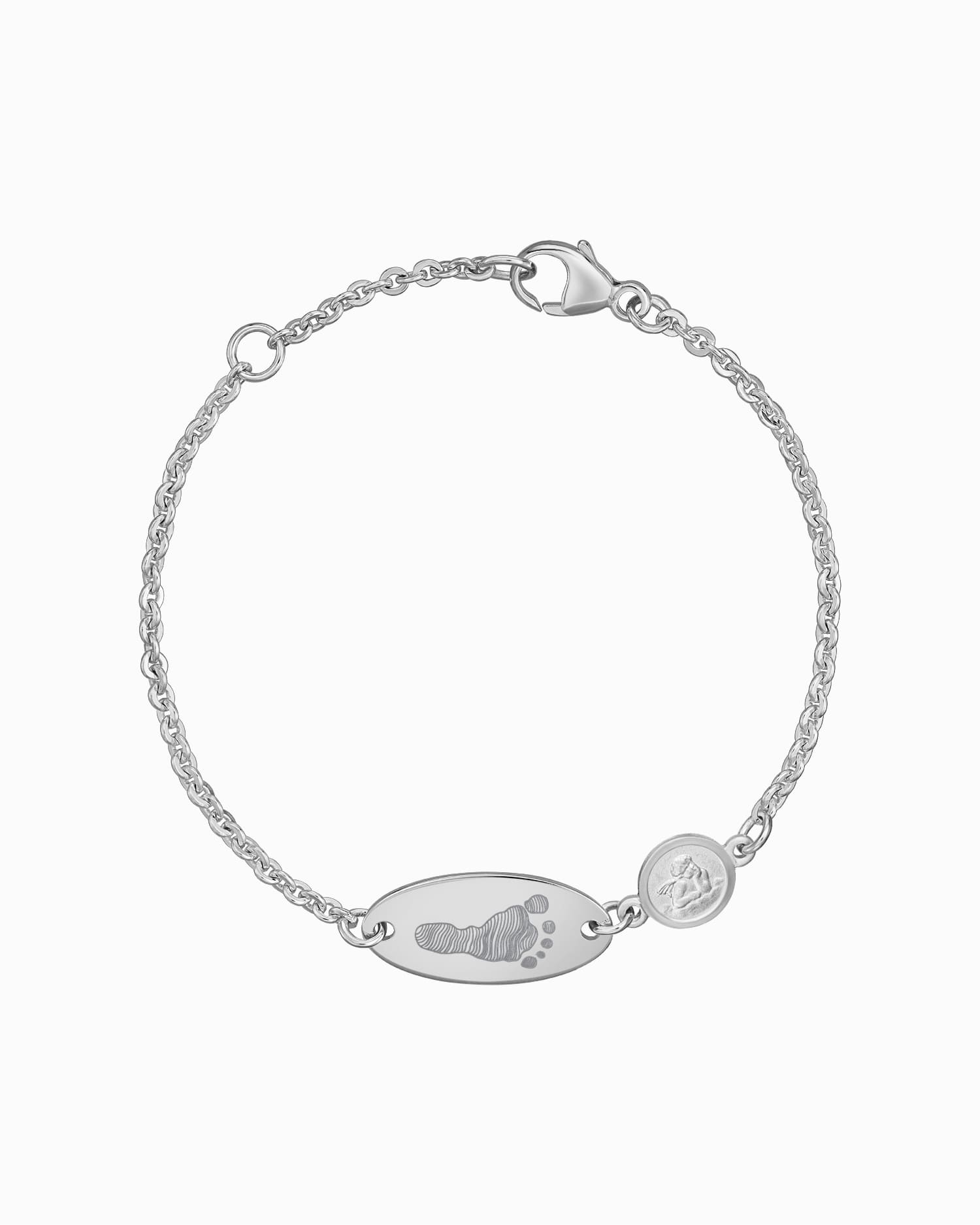 Voetafdruk graveren armband graveerplaatje beschermengel