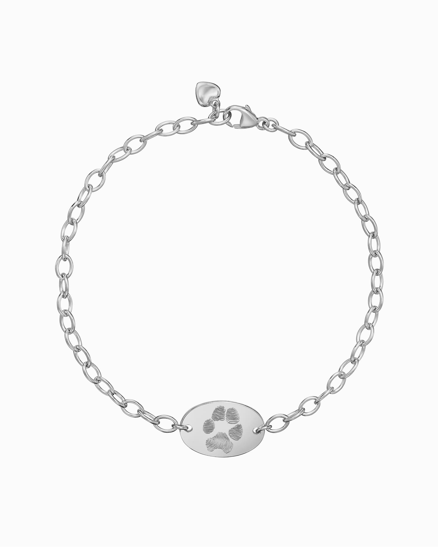 Paw print graveerarmband graveerplaat ovaal