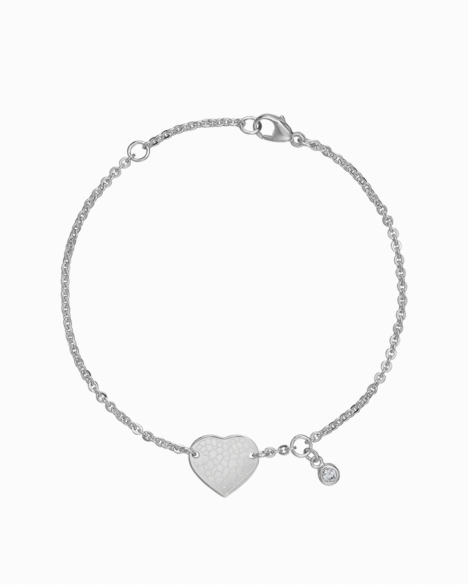 Neus print graveren armband graveerplaatje hart zirconia