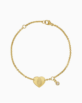 Vingerafdruk graveren armband graveren plaat hart zirconia