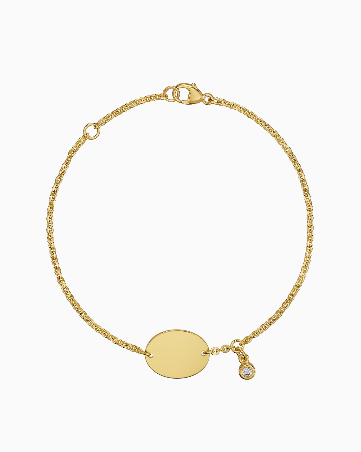 Graveerarmband graveerplaat ovale zirkonia