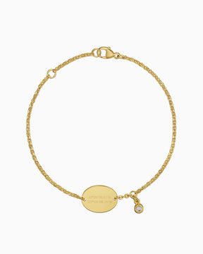 Coordinaten graveerarmband graveerplaatje ovale zirkonia