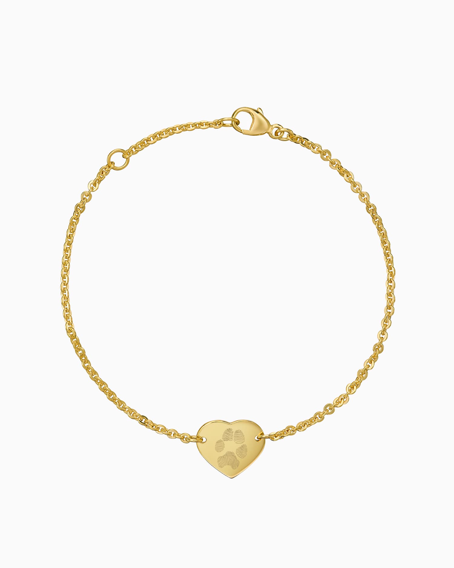 Paw print graveren armband graveerplaatje hart