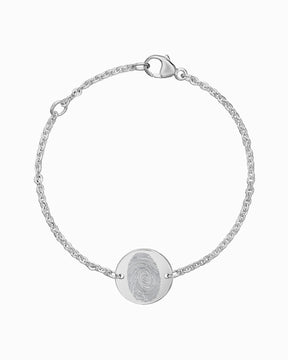 Vingerafdruk graveerarmband graveerplaatje rond