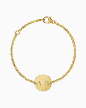Initialen graveerarmband graveerplaatje rond
