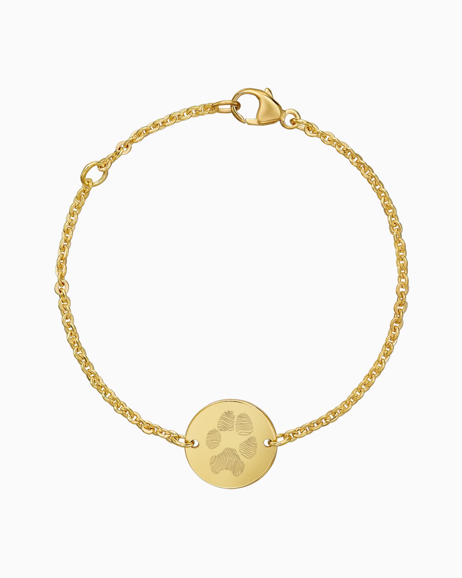 Pootafdruk graveerarmband graveerplaatje rond