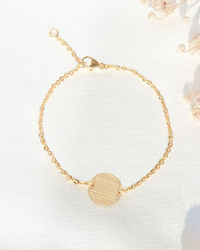 Geboorte bloem graveren armband graveerplaatje rond