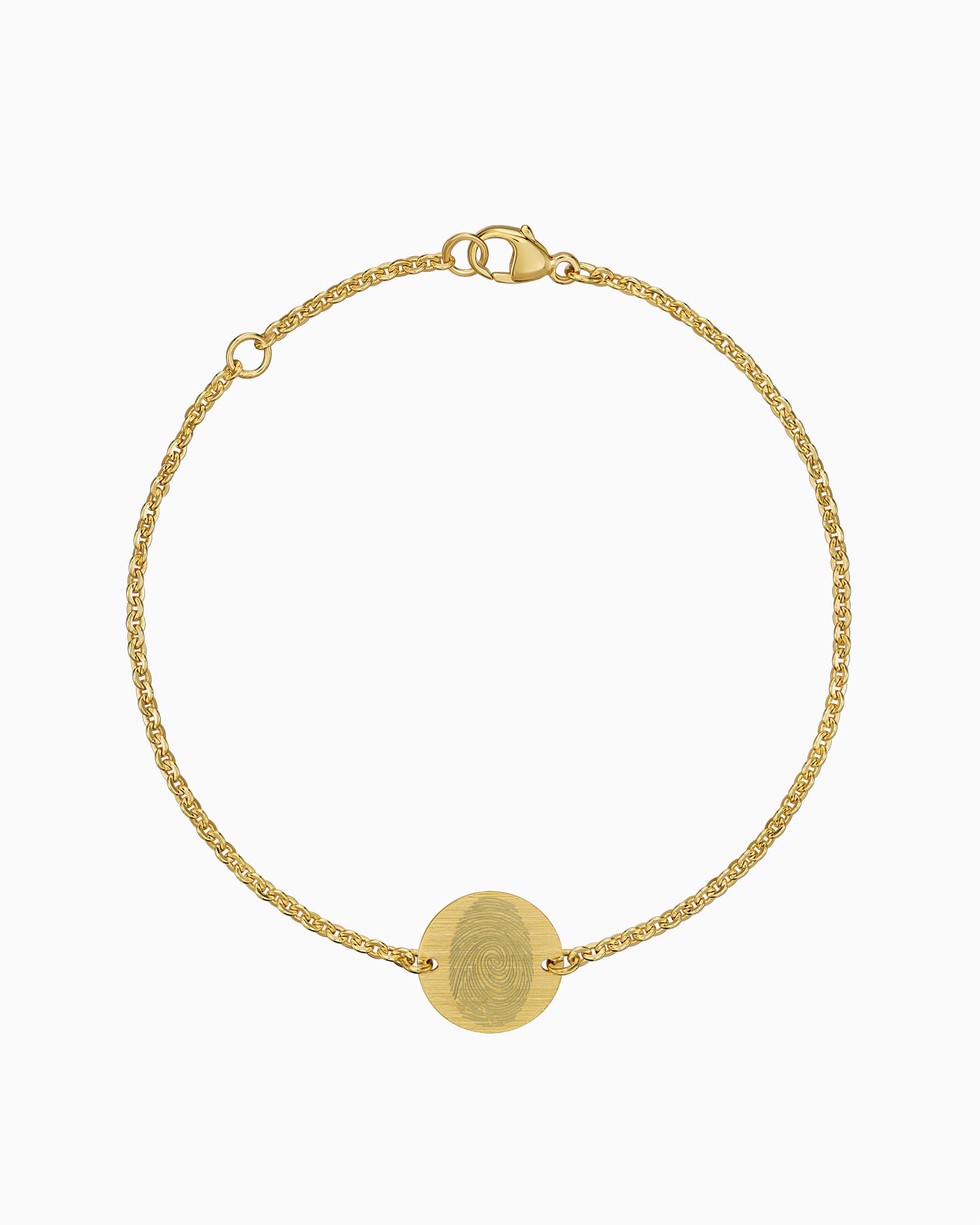 Vingerafdruk graveerarmband graveerplaatje rond