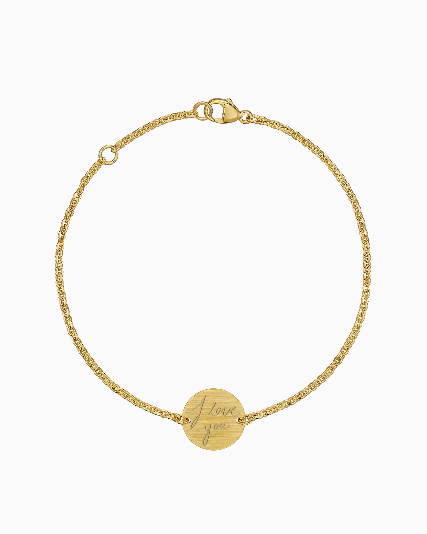 Handschrift upload graveren armband graveerplaatje rond