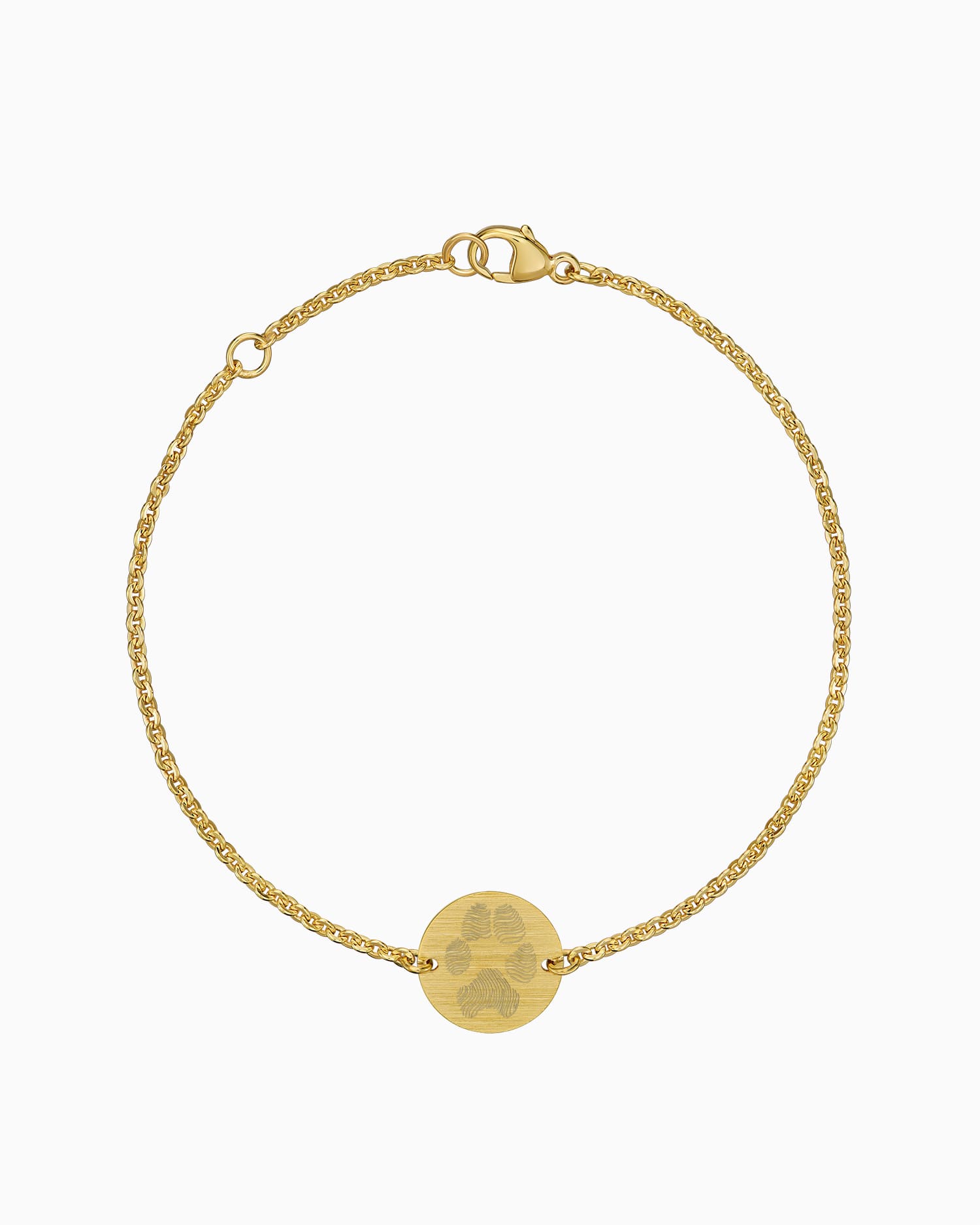 Pootafdruk graveerarmband graveerplaatje rond