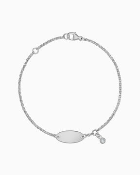 Graveerarmband graveerplaat ovale zirkonia