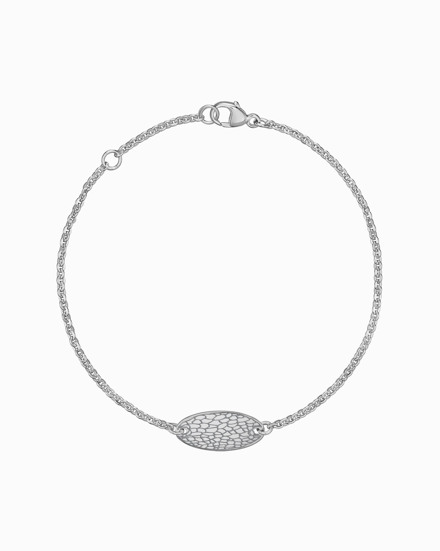 Neusafdruk graveerarmband graveerplaatje ovale zirkonia