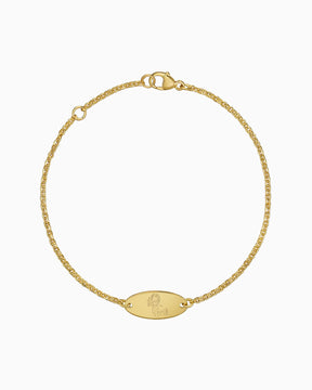 Kind symbolen graveren armband graveerplaat ovaal