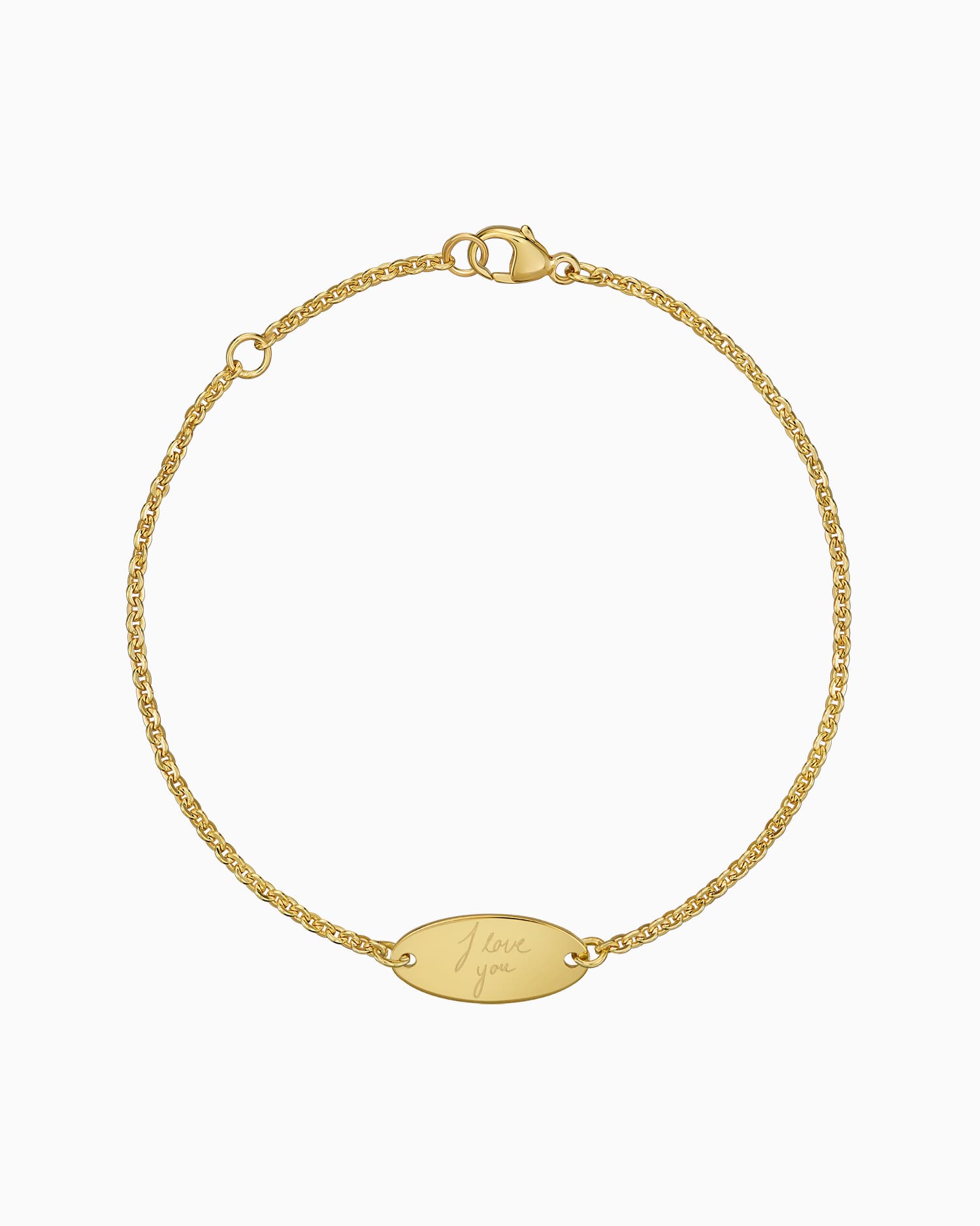 Handschrift upload graveren armband graveerplaat ovaal