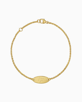 Handschrift upload graveren armband graveerplaat ovaal