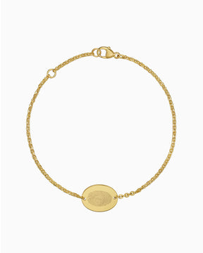 Vingerafdruk graveerarmband graveerplaat ovaal