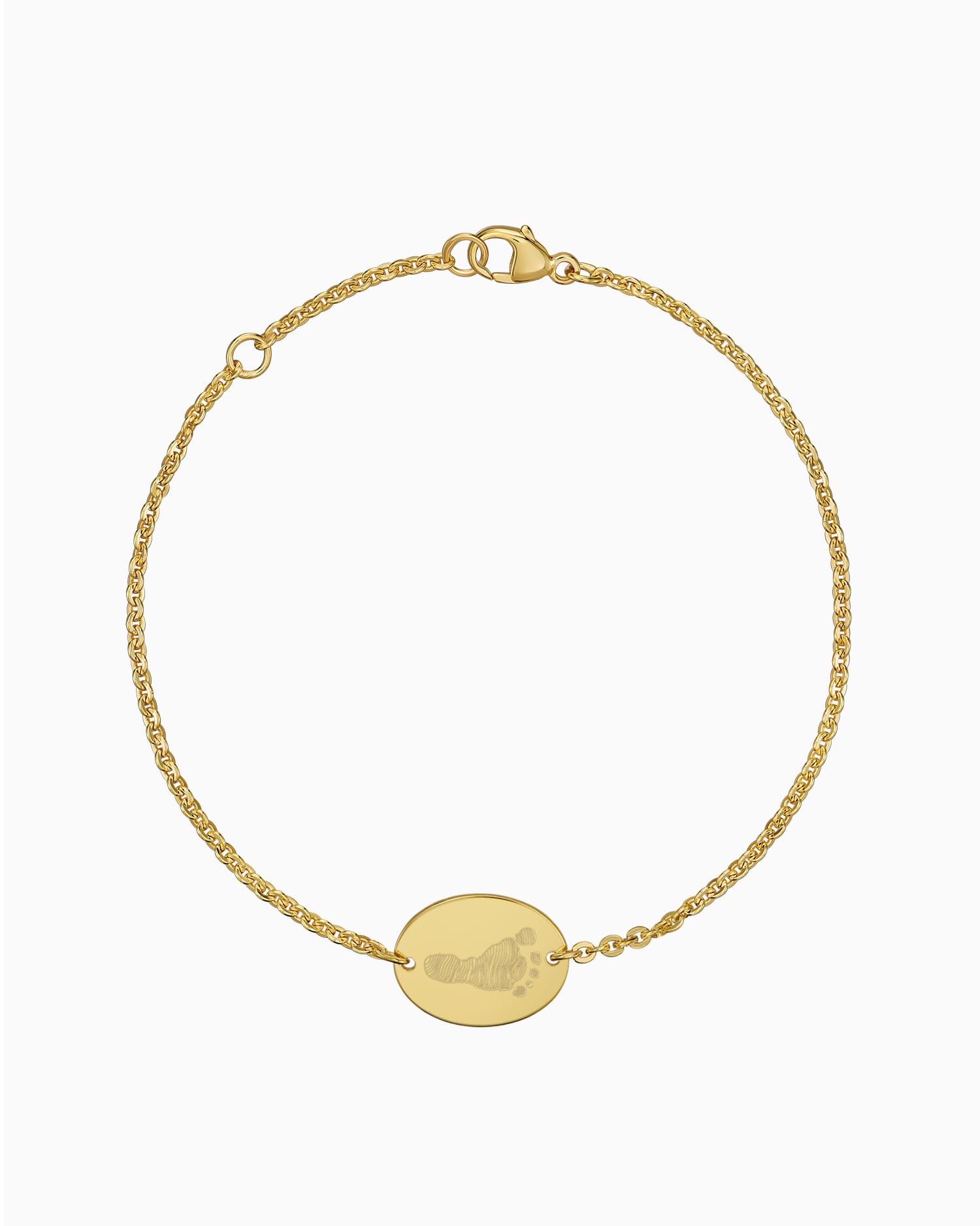 Voetafdruk graveerarmband graveerplaat ovaal